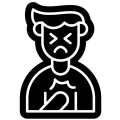 Chest Pain glyph solid Icon