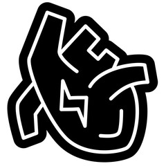 Chest Pain glyph solid Icon