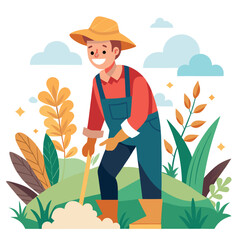 farmers working vector