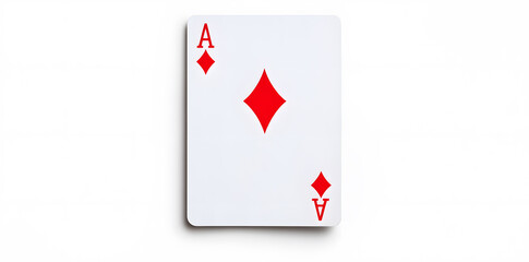 Obraz premium Ace red playing card against a white background isolated