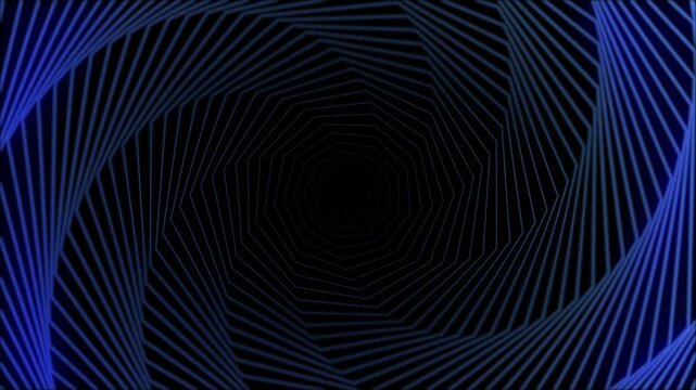 Blue neon octagon pattern on a black background suitable for backgrounds, digital designs, banners, and futuristic concepts with a modern aesthetic.
