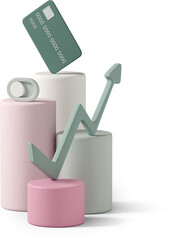 credit card and chart column