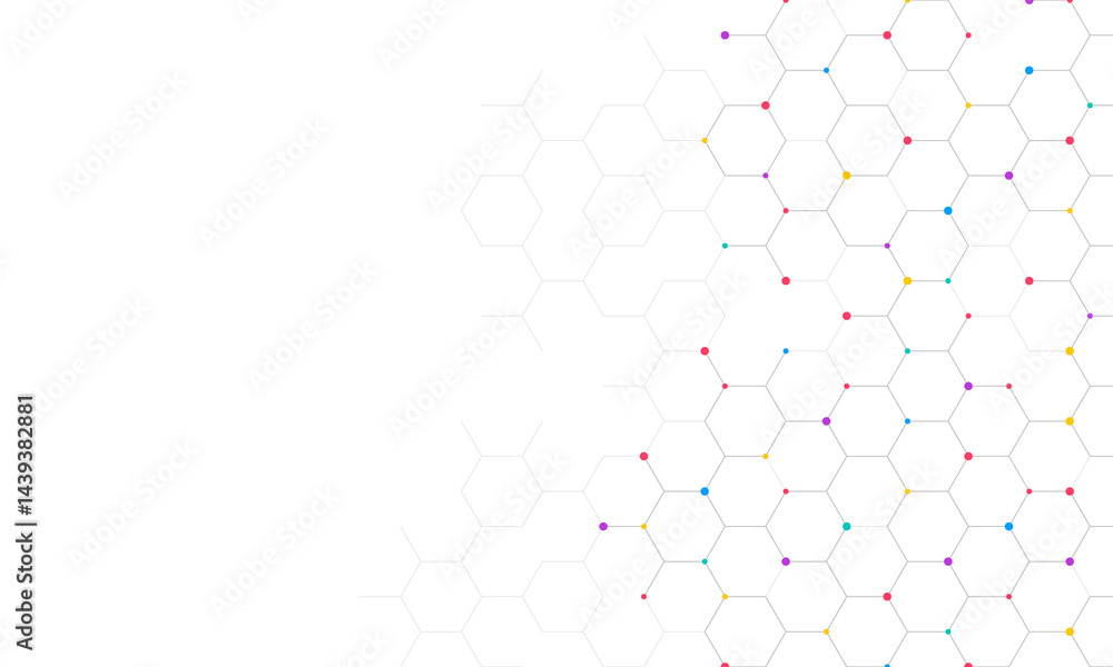 Aufkleber Graphic design element with abstract geometric background of simple hexagon pattern