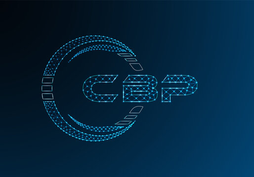 CBP low poly letter logo vector design. CBP lower poly logo design.