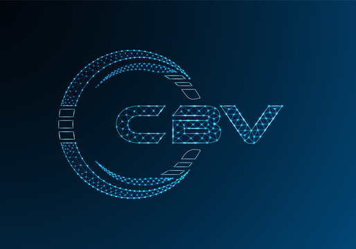 CBV low poly letter logo vector design. CBV lower poly logo design.