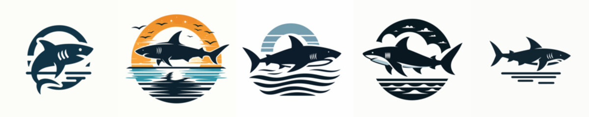 Vector of a shark silhouette.