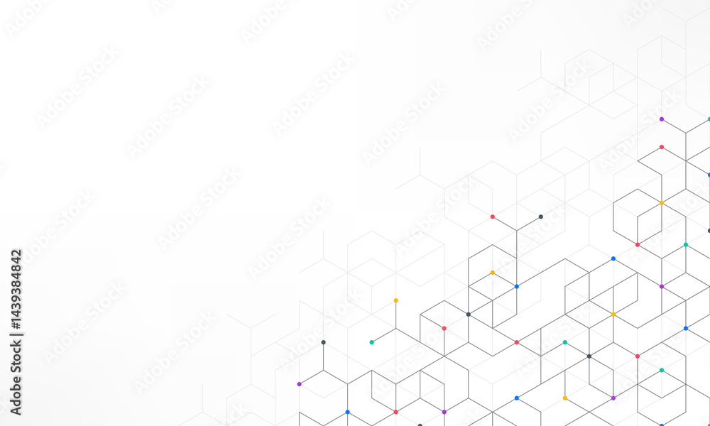 Aufkleber Graphic design element with abstract geometric background of simple hexagon pattern