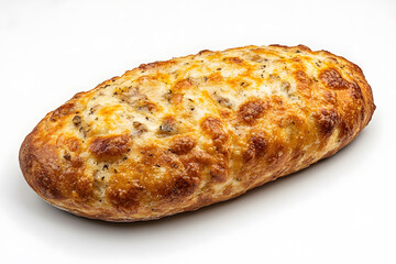 Product photo of garlic bread, isolated on white background