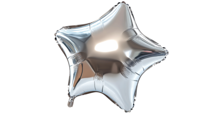 Shiny star balloon with clear background
