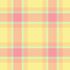 Creativity texture plaid seamless, presentation tartan check background. Industry vector pattern fabric textile in light and orange colors.