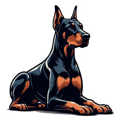 Doberman vector and illustrations.
