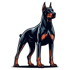 Doberman vector and illustrations.