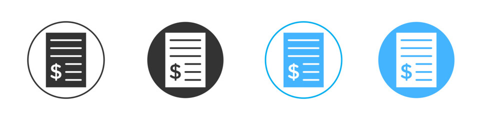 Payment receipt icon Vector Graphic set