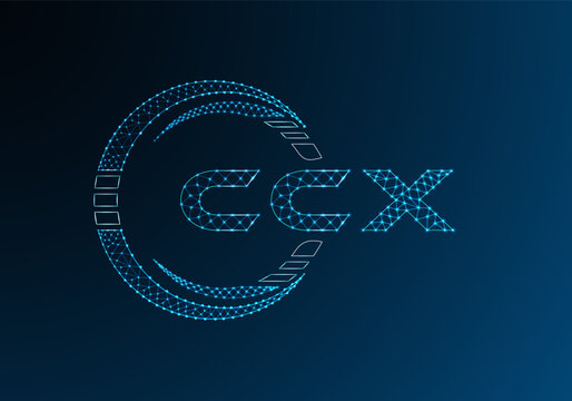CCX low poly letter logo vector design. CCX lower poly logo design.