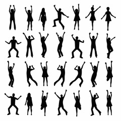 Fototapeta premium set of silhouettes of women 