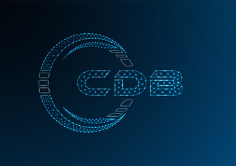 CDB low poly letter logo vector design. CDB lower poly logo design.