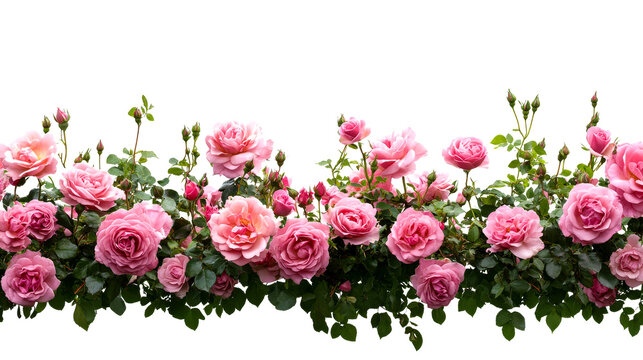 Colorful pink roses on a transparent background - Powered by Adobe