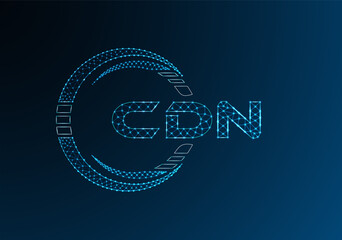CDN low poly letter logo vector design. CDN lower poly logo design.