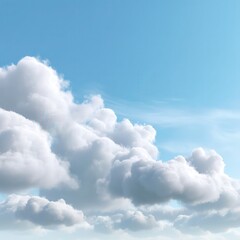 A natural sky with scattered cumulus clouds, soft lighting, light blue gradient background, realistic cloud shapes with visible depth and volume, peaceful but slightly raw.