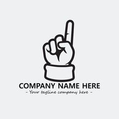 Finger illustration black and white for logo company vector image