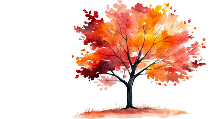 Vibrant autumn tree with colorful leaves