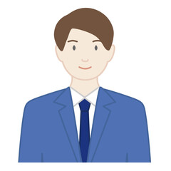 スーツを着た男性が正面を向いているイラスト