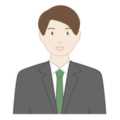 スーツを着た男性が正面を向いているイラスト
