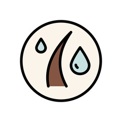 Hair care color icon. Loss treatment, moisturizing and applying creatine, healthy roots, serum for follicle, flat symbol on white, vector illustration.