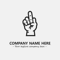Finger illustration black and white for logo company vector image