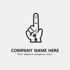 Finger illustration black and white for logo company vector image