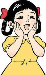 기뻐하는 여자아이