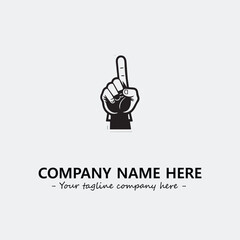 Finger illustration black and white for logo company vector image