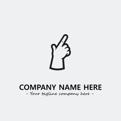 Finger illustration black and white for logo company vector image