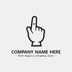 Finger illustration black and white for logo company vector image