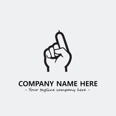 Finger illustration black and white for logo company vector image