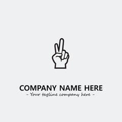 Finger illustration black and white for logo company vector image