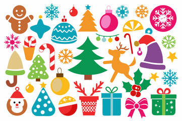 Naklejka premium Holiday Season Icons on White