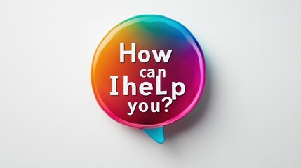 Live chat bubble with "How can I help you?", white background