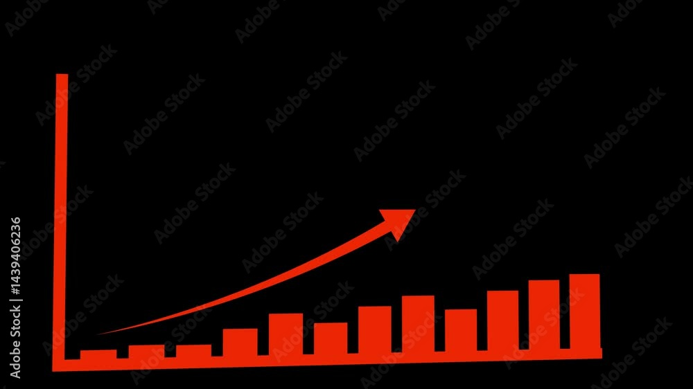 Aufkleber business graph animation increased. 12 graph bar animation increased.business growth concept in grap