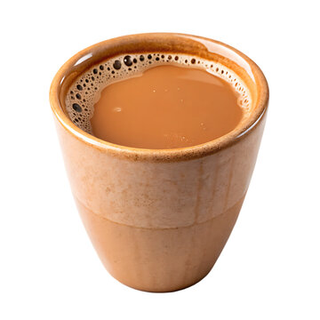 Single cup of chai tea isolated on a transparent background