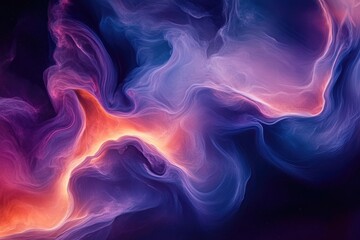 Obraz premium Abstract artwork depicting swirling nebulae in vibrant purple, blue, and orange hues.