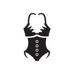 Obraz premium Fashionable swimsuit silhouette in clean vector art