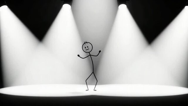 Spotlight Stickman: A Minimalist Stage Performance