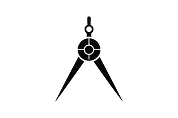 Silhouette art illustration of a classic drafting compass.eps