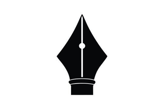 Silhouette art illustration of a classic fountain pen nib.eps