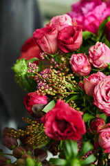 Vibrant, fresh red rose flower bouquet arrangement