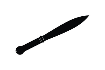 Silhouette art illustration of a vintage letter opener.eps