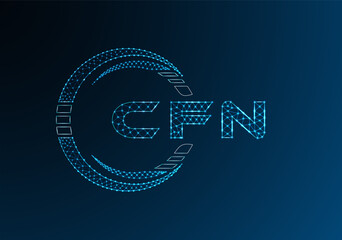 CFN low poly letter logo vector design. CFN lower poly logo design.