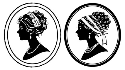 Victorian Silhouette Portraits | Vintage Cameo Art | 18th Century Hairstyles & Regency Elegance