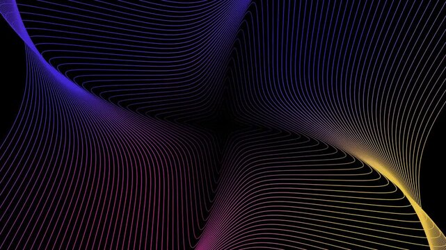 Curved lines in pink, blue, and yellow, perfect for modern graphic designs, backgrounds, brand visuals, or abstract artistic projects.